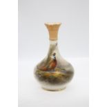 A Royal Worcester vase, shape no: G702, the body painted with Pheasant within landscape, signed by