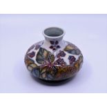 A Moorcroft Autumn blackberry squat vase boxed, Height 12cm Condition: good