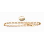 A 9ct Belcher chain with a lobster claw clasp, together with a 9ct gold ladies dress ring set with
