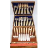 ***AUCTIONEER TO ANNOUNCE LOT WITHDRAWN*** A set of twelve electro plated fish knives and forks in
