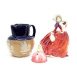 Royal Doulton items to include 'Autumn Breezes' figurine, 'Chloe' figurine and a Royal Doulton jug