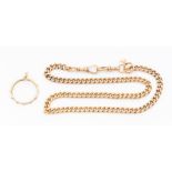 A 9ct rose gold Albert link chain, double toggle clasp, length approx. 17'', along with a 9ct rose