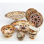 A collection of Royal Crown Derby to include a lozenge shape comport, lozenge shape footed dish,
