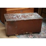 An early 20th Century painted travelling trunk, fitted with a carrying handle to sides, measuring