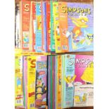 A collection of assorted Simpsons comics, some with 'free' gifts. (Q)