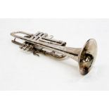 Mid 20th century silver plated trumpet in case