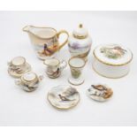 A collection of modern ceramics to include: A James Skerrett miniature tea set comprising: sugar