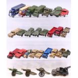 Dinky: A collection of assorted playworn Dinky vehicles to include commercial and military examples,