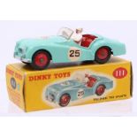 Dinky: A boxed Dinky Toys, Triumph TR2 Sports, 111, turquoise body, with correct box colour spot, #