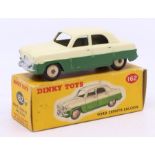 Dinky: A boxed Dinky Toys, Ford Zephyr Saloon, 162, two-tone cream and green body, original box,