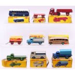 Dinky: A collection of nine boxed Dinky Toys to comprise: Luxury Coach, 281, beige body with