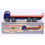 Dinky: A boxed Dinky Supertoys, Foden Flat Truck with Tailboard, 903, blue cab with orange