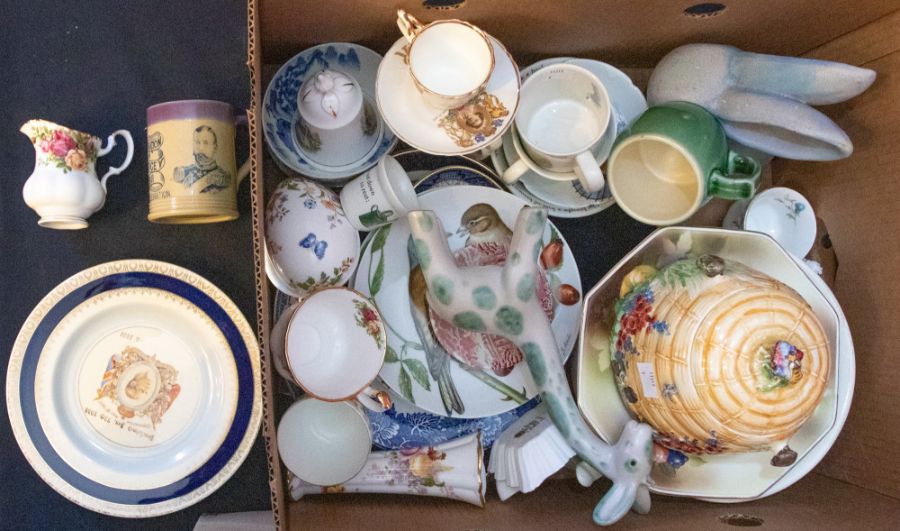 Assorted pottery to include Royal Winton "beehive" biscuit barrel two Goebel bird plates and other