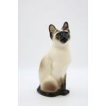 Kensington Winstanley Siamese Cat No 34 with glass eyes, 1960s, signed to base. Height approx 23.