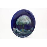 Moorcroft Moonlit Blue plate 22cms diameter approx, circa 1925, green William Moorcroft signature