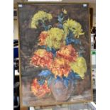 Marion Broom, 1878-1962, still life of Chrysanthemums, signed watercolour, 77.5cm x 55.5cm,
