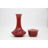 William Moorcroft Red Flamminian vase, 15cms high approx, circa 1906-1912, impressed W Moorcroft