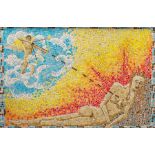 Pickering, Anna Louise (XX), figural mosaic in coloured tiles, framed, 50cm by 80cm