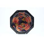 Moorcroft Pomegranate octagonal dish, 17cms across, circa 1930, Moorcroft and Made in England