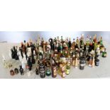 A large collection of miniature whisky Port and similar