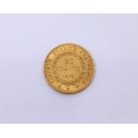 A French 1875, 20 Franc gold coin