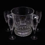 A cut glass Ice bucket and four flutes ....."cheers"