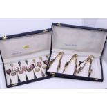 Two cased Italian 800 silver cutlery sets