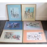 A set of 6 Felix Topolski 1907-1989 signed and numbered lithographs "City of London series"