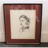 Pietro Annigoni lithograph of the queen signed with letter  signed by the artist numbered 476/850