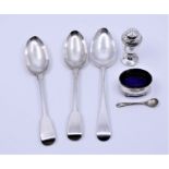 A collection of various Silver items including spoons