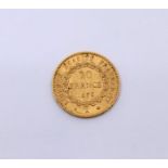 A French 1876, 20 Franc gold coin