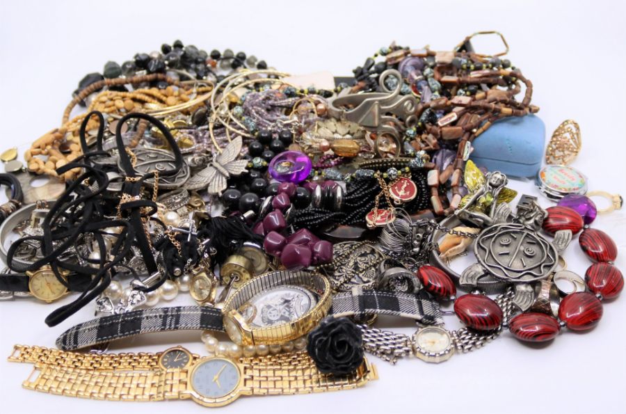 A collection of costume jewellery to include watches (qty)
