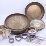 A collection of white metal items to include Chinese export white metal