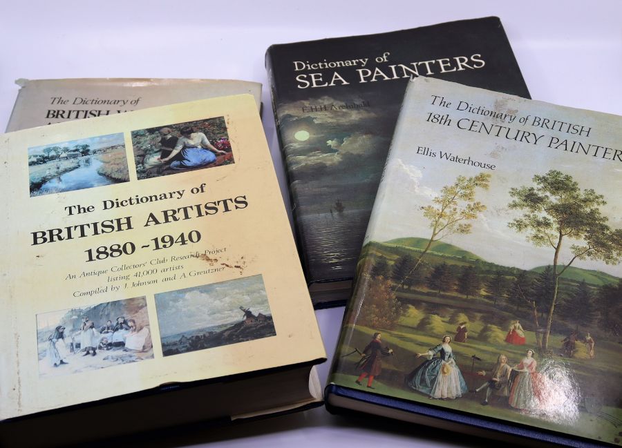 A collection of Art research books, Sea Painters and similar