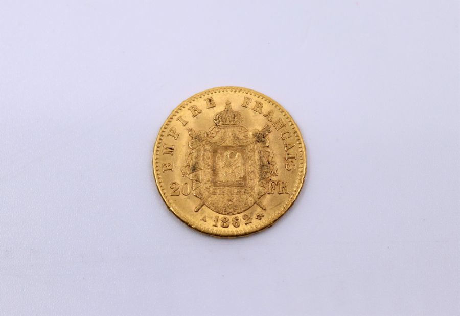A French 1862, 20 Franc gold coin