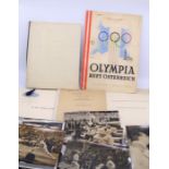 1948 Olympic memorabilia  including the balance sheet from 1948 and various photographs of Fencing