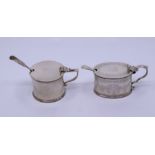 Two silver mustard pots