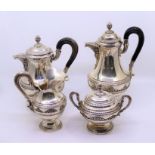 A fine quality Italian silver Empire style silver four piece set, 2.88kg (approx.)