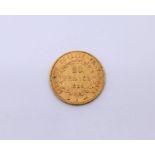 A French 1889, 20 Franc gold coin