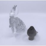 A Rene lalique sparrow and a lalique car mascot