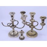 A pair of Italian 800 grande silver candelabra