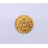 A French 1863, 20 Franc gold coin