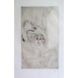 Louis Le Grand 1863-1951 Mdame D de Face drypoint signed in pencil, Weston gallery label verso
