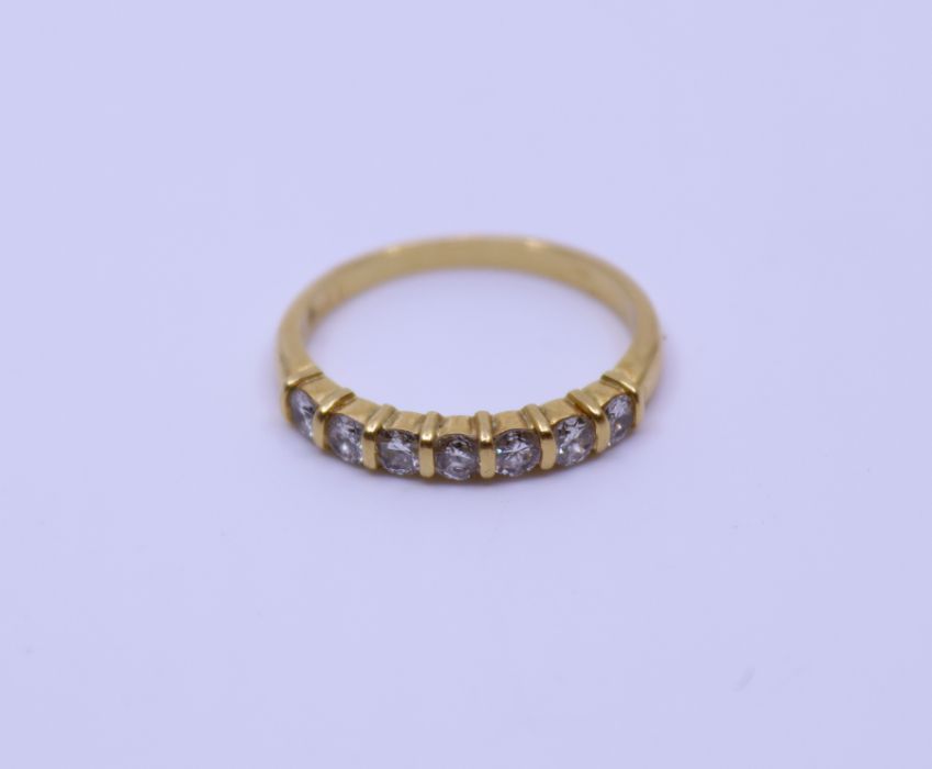 A Seven stone diamond gold  ring