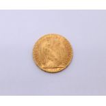A French 1909, 20 Franc  gold coin
