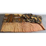 **WITHDRAWN**Two traditional authentic African mud cloths, together with a bespoke vintage African