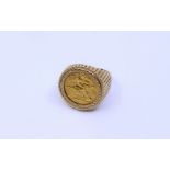 A half Gold sovereign ring 1911