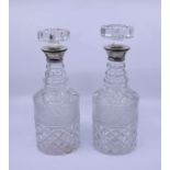 Two silver mounted decanters