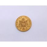 A French 1864, 20 Franc  gold coin