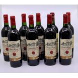 9 Bottles of Chateau Nodoz Cotes de Bourg 1996